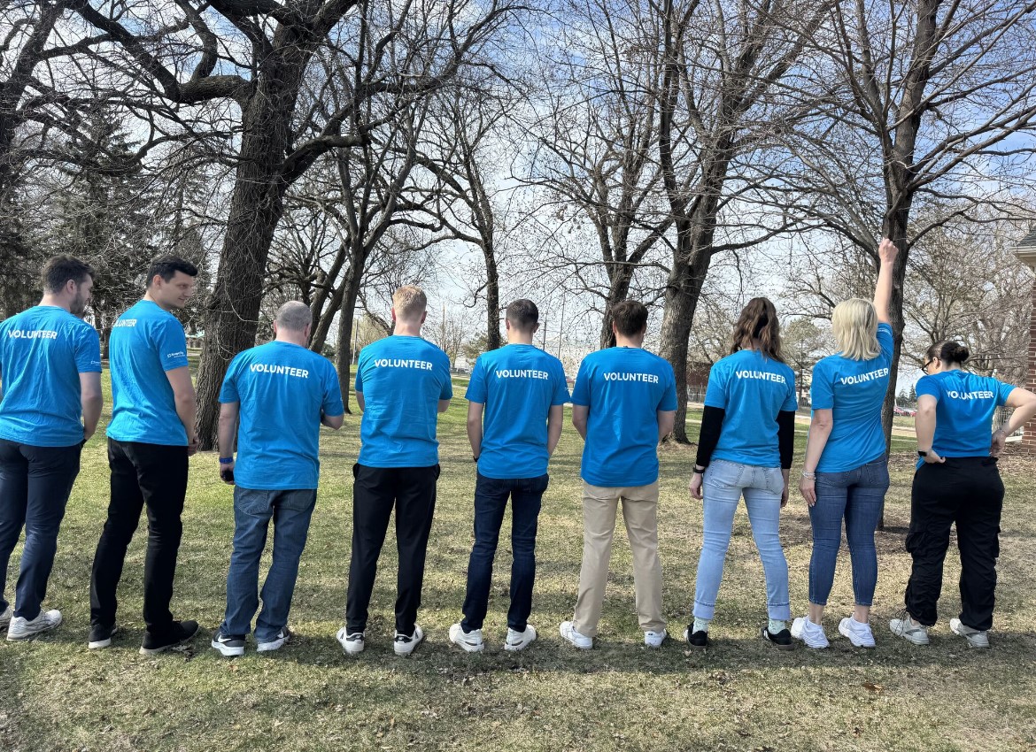 Staff working with clients